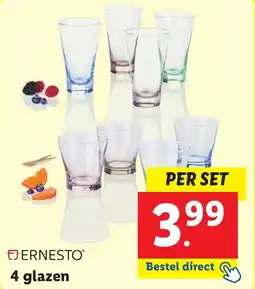 Lidl ERNESTO 4 glazen aanbieding