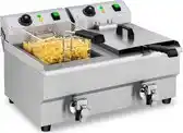 Bol.com Royal Catering Elektro-Friteuse - 2 x 10 Liter - Aftapkraan - 230 V aanbieding