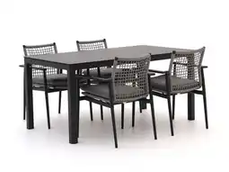 Kees Smit Bellagio Pizzoli/La Fonte 160cm dining tuinset 5-delig stapelbaar aanbieding