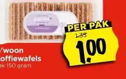 Vomar Voordeelmarkt G'woon Koffiewafels Pak 150 gram aanbieding