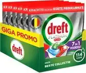 Bol.com Dreft Platinum Plus All In One Vaatwasmiddel - Machine Clean - 114 Vaatwastabletten aanbieding