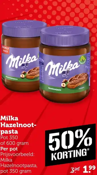 Coop Milka Hazelnootpasta aanbieding