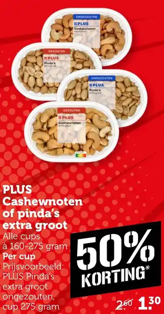 Coop PLUS Cashewnoten of pinda's extra groot aanbieding