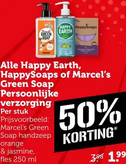 Coop Alle Happy Earth, HappySoaps of Marcel's Green Soap Persoonlijke verzorging aanbieding