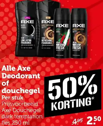 Coop Alle Axe Deodorant of douchegel aanbieding