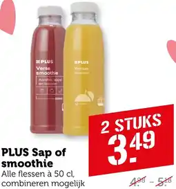 Coop PLUS Sap of smoothie aanbieding