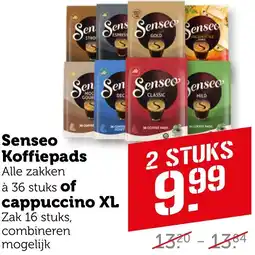 Coop Senseo Koffiepads of cappuccino XL aanbieding