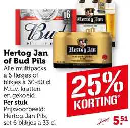 Coop Hertog Jan of Bud Pils aanbieding