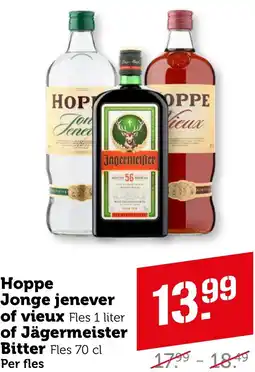 Coop Hoppe Jonge jenever of vieux of Jägermeister Bitter aanbieding