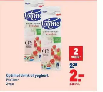 Makro Optimel Drink Of Yoghurt 1 liter aanbieding