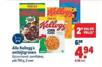 Makro Alle Kellogg's Ontbijtgranen 750g aanbieding