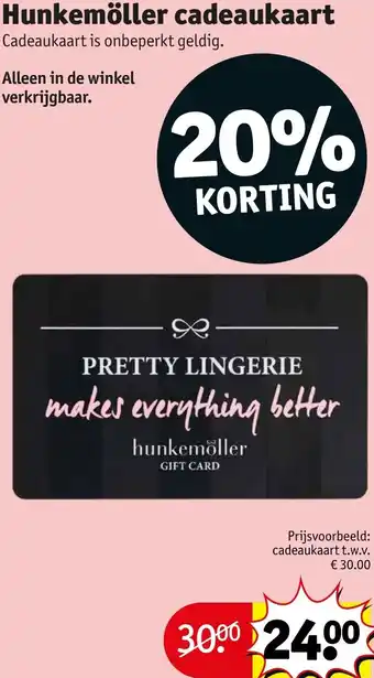 Kruidvat Hunkemöller cadeaukaart aanbieding