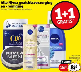 Kruidvat Alle Nivea gezichtsverzorging en reiniging aanbieding