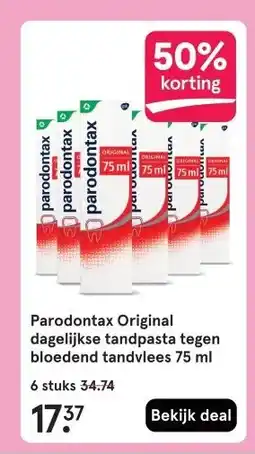 Etos Parodontax Original dagelijkse tandpasta tegen bloedend tandvlees 75 ml aanbieding