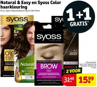 Kruidvat Natural & Easy en Syoss Color haarkleuring aanbieding