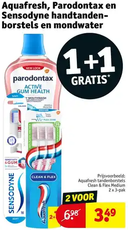 Kruidvat Aquafresh, Parodontax en Sensodyne handtandenborstel en mondwater aanbieding