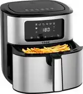 Bol.com COOK-IT - Airfryer - 8L XXL - Heteluchtfriteuse met Uitneembare Frietmand - Zwart/RvS aanbieding