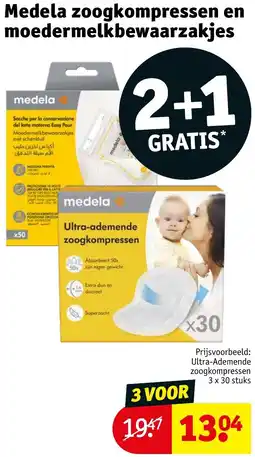 Kruidvat Medela zoogkompressen en moedermelkbewaarzakjes aanbieding