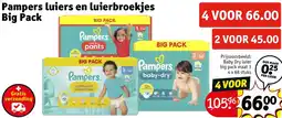 Kruidvat Pampers luiers en luierbroekjes Big Pack aanbieding