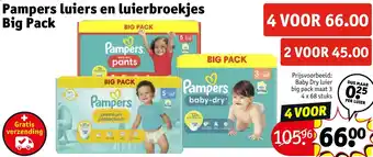 Kruidvat Pampers luiers en luierbroekjes Big Pack aanbieding