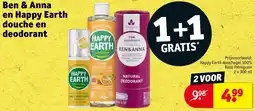 Kruidvat Ben & Anna en Happy Earth douche en deodorant aanbieding