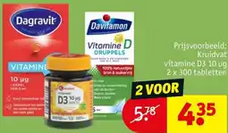 Kruidvat Kruidvat vitamine D3 10 ug aanbieding