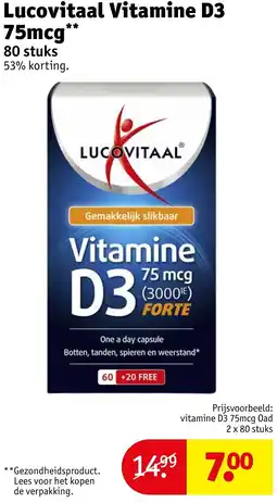 Kruidvat Lucovitaal Vitamine D3 75mcg aanbieding