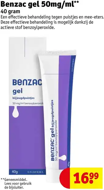 Kruidvat Benzac gel 50mg/ml aanbieding