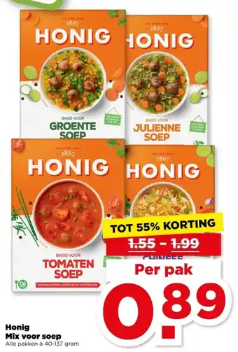 PLUS Honig Mix voor soep aanbieding