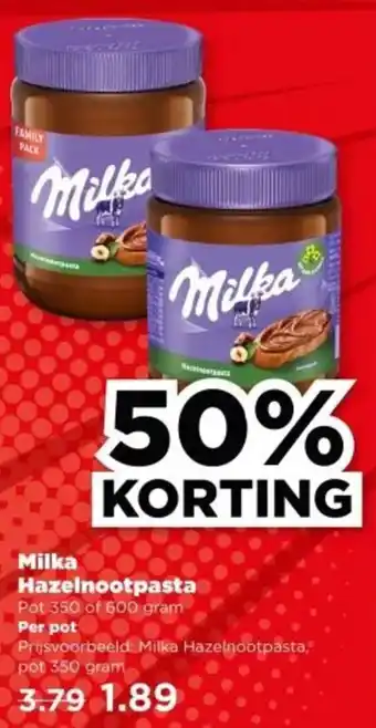 PLUS Milka Hazelnootpasta aanbieding