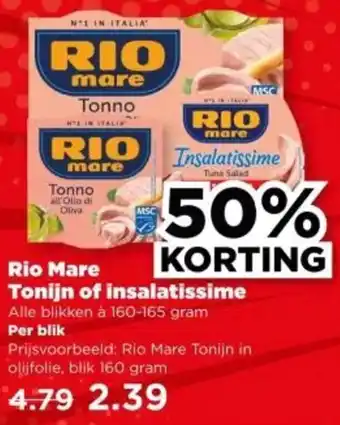 PLUS Rio Mare Tonijn of insalatissime aanbieding