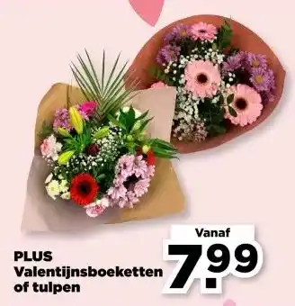 PLUS PLUS Valentijnsboeketten of tulpen aanbieding