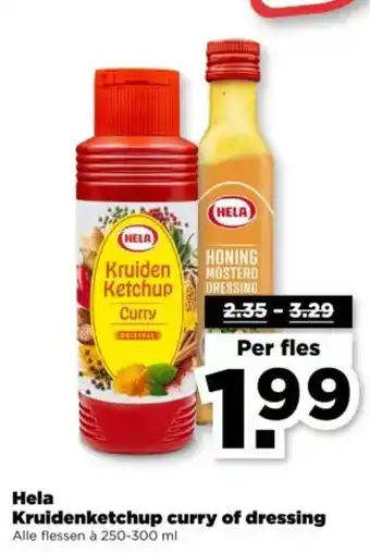 PLUS Hela Kruidenketchup curry of dressing aanbieding