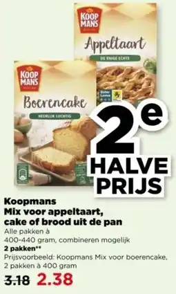 PLUS Koopmans Mix voor appeltaart, cake of brood uit de pan aanbieding