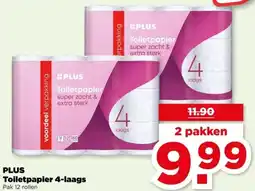 PLUS PLUS Toiletpapier 4-laags aanbieding