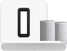 Coolblue Sonos Ray Wit + 2x Era 100 Wit + Sub G3 Wit aanbieding