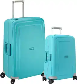 Coolblue Samsonite S'cure Spinner 55+75cm Aqua Blue Kofferset aanbieding