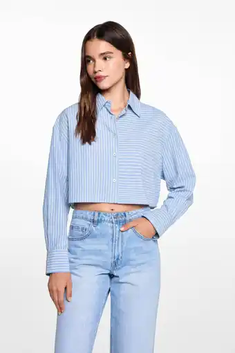 Wehkamp MANGO TEEN gestreepte blouse lichtblauw aanbieding