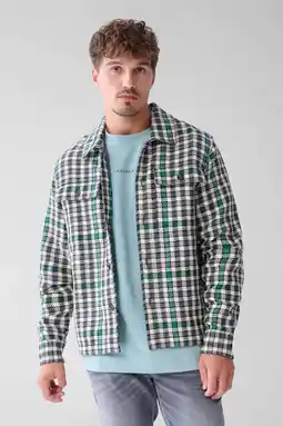 Wehkamp Shoeby geruit overshirt groen aanbieding