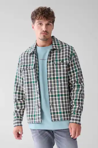 Wehkamp Shoeby geruit overshirt groen aanbieding