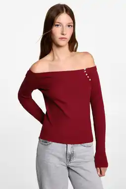 Wehkamp MANGO TEEN off shoulder top rood aanbieding