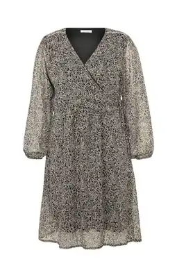 Wehkamp Paprika jurk met all over print noir/taupe aanbieding