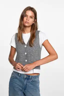 Wehkamp MANGO TEEN fijngebreid gilet grijs aanbieding