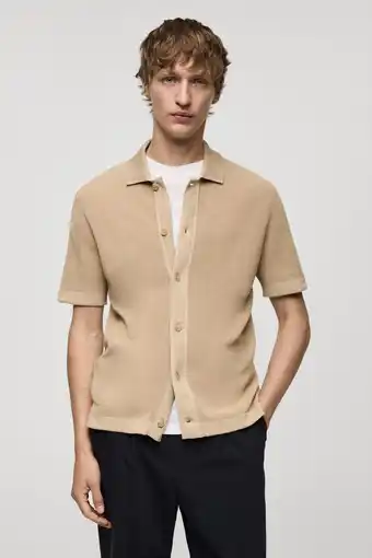 Wehkamp Mango Man regular fit overhemd lichtbeige aanbieding