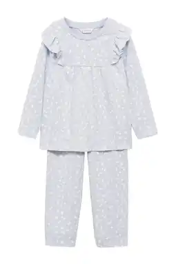 Wehkamp Mango Kids pyjama lichtblauw/wit aanbieding