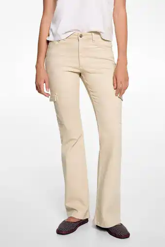 Wehkamp MANGO TEEN wide leg cargobroek lichtbeige aanbieding