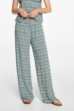 Wehkamp MANGO TEEN broek met all over print lichtbeige aanbieding