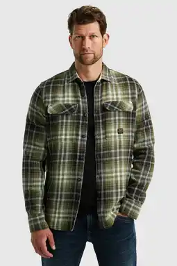 Wehkamp PME Legend geruit regular fit overshirt groen aanbieding