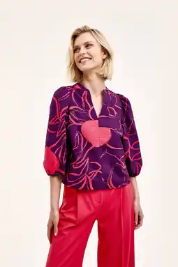 Wehkamp CKS blousetop BULANI met all over print paars/ rood aanbieding