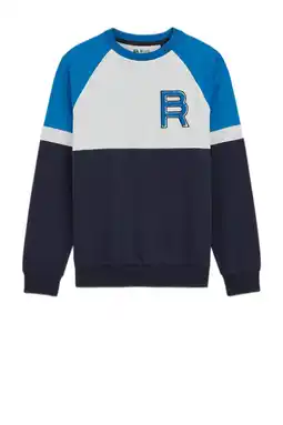 Wehkamp WE Fashion sweater donkerblauw/lichtgrijs/blauw aanbieding